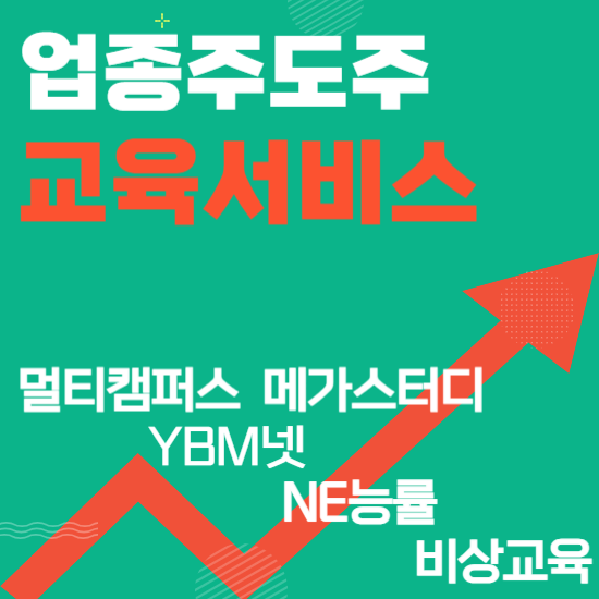 업종주도주 - 교육서비스(멀티캠퍼스,메가스터디,YBM넷,NE능률,비상교육)주도주식 주가 분석 및 미래 투자 전망
