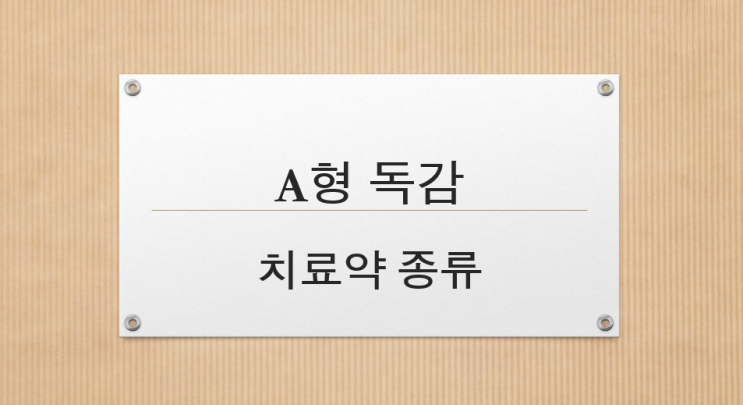 열만 나도 A형 독감? 독감치료약 종류