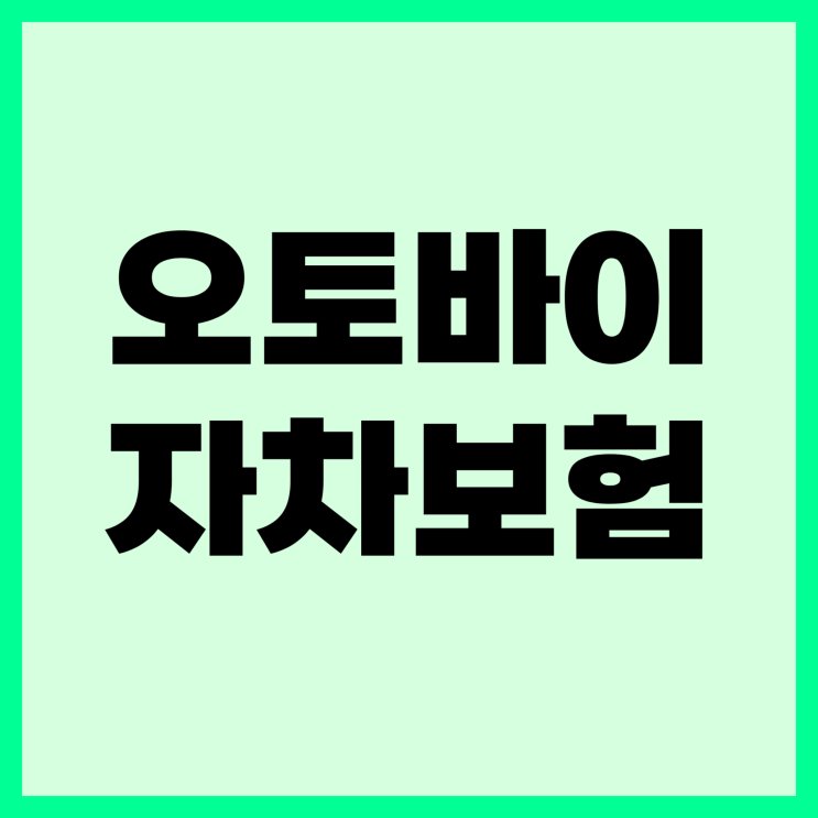 오토바이 자차보험 가입 전 꿀팁! 오토바이 자차보험 가입 전 꿀팁!