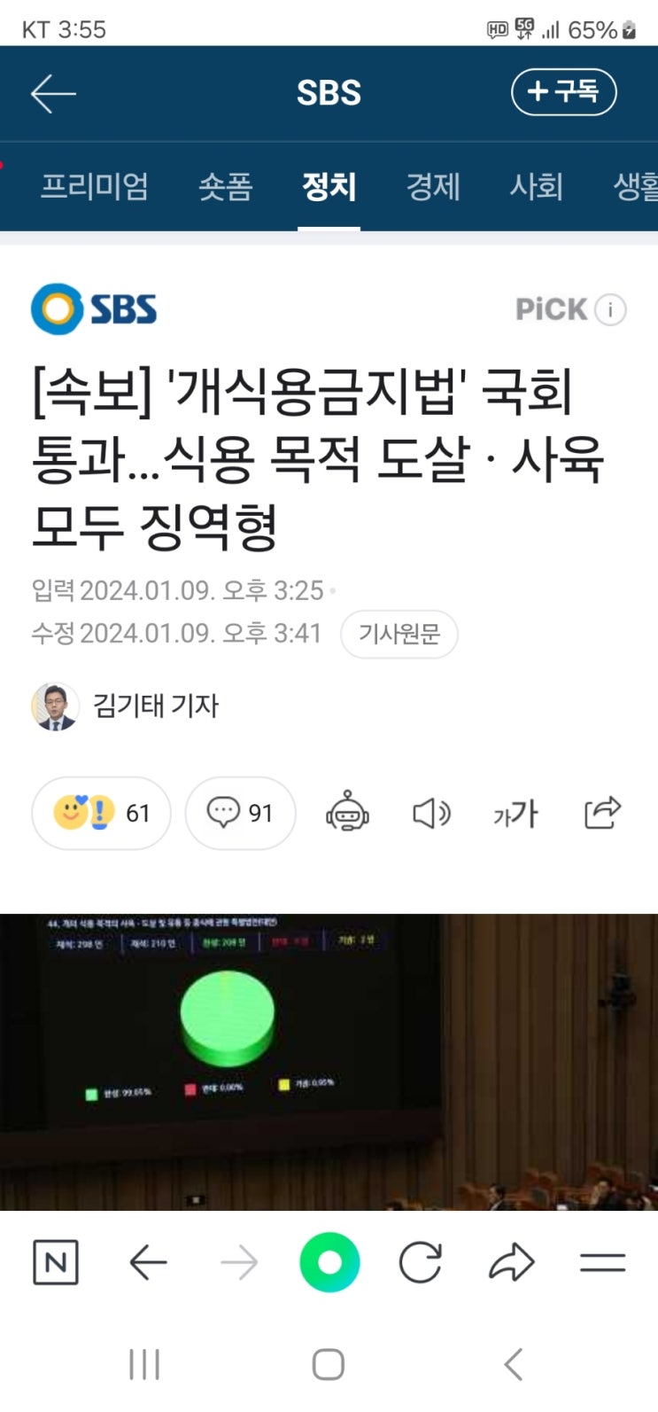 개<b>식용 금지법 국회</b>통과