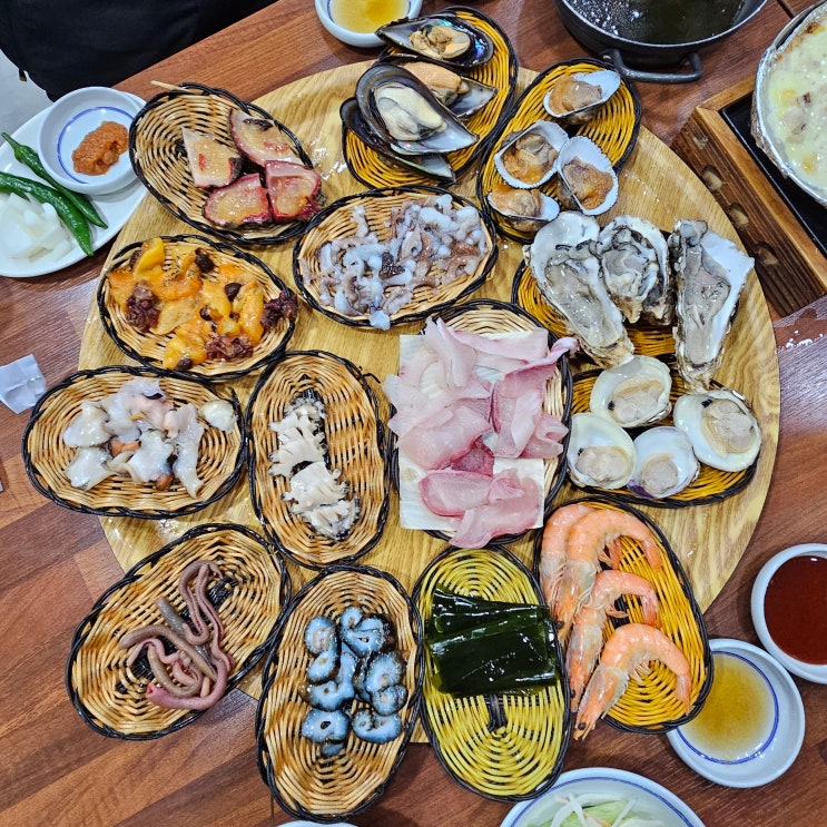 [부산 기장 연화리 전복죽 남풍] 해산물 모듬 맛집 - 해녀촌/해물 포장마차촌 카드결제