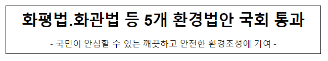 화평법·화관법 등 5개 환경법안 국회 통과 화평법·화관법 등 5개 환경법안 국회 통과