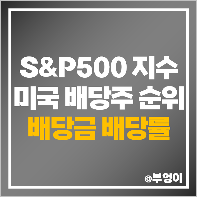 S&P500 지수 미국 배당주 순위 배당금 높은 주식 S&P500 지수 미국 배당주 순위 배당금 높은 주식