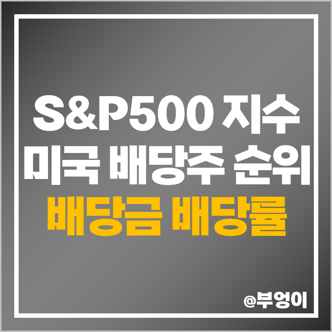 S&P500 지수 미국 배당주 순위 배당금 높은 주식