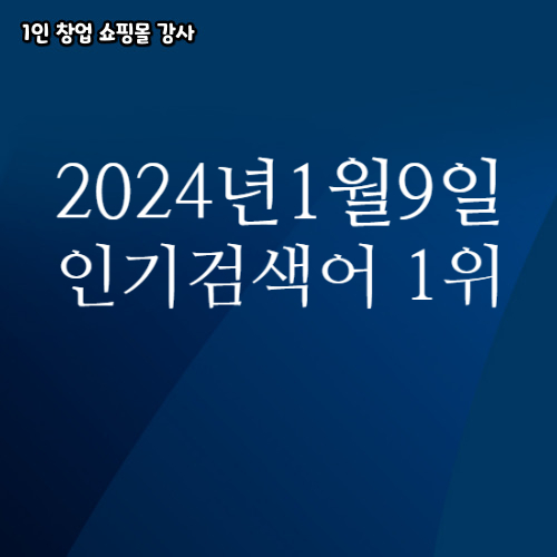  2024년 1월 9일 네이버쇼핑 분야별 인기 검색어 1위 날씨