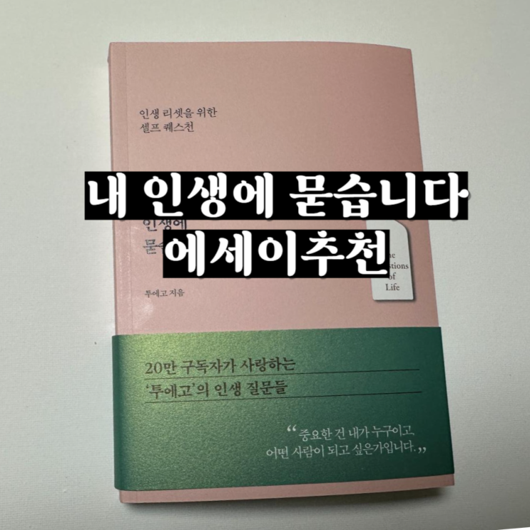  에세이추천 자존감책추천 내 인생에 묻습니다