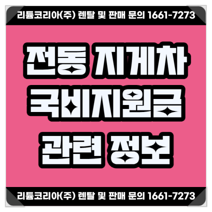 송도 양평 초소형 전동 지게차국비지원금 정보