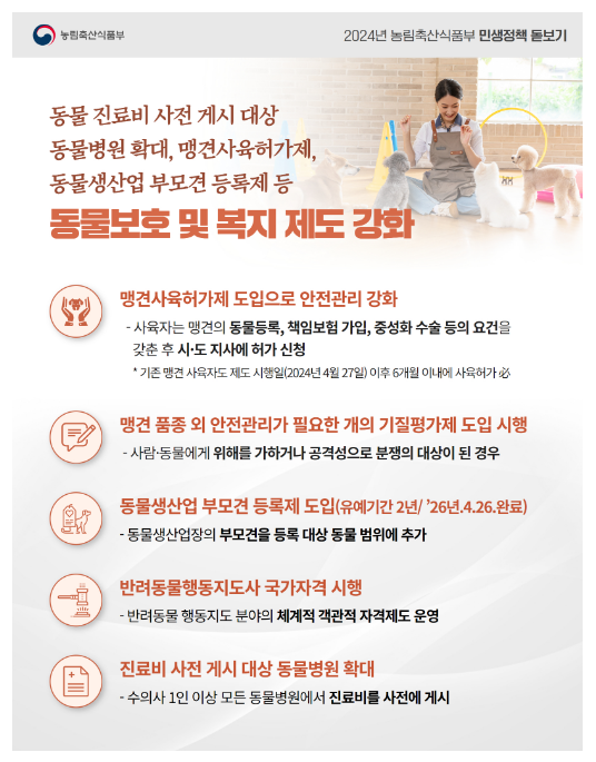 2024년, 새롭게 달라지는 제도와 함께 더욱 성숙한 반려동물 문화 만들어가요! 2024년, 새롭게 달라지는 제도와 함께 더욱 성숙한 반려동물 문화 만들어가요!