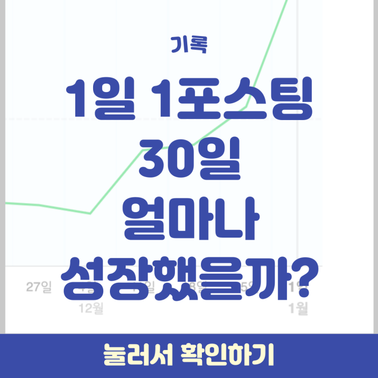  1일 1포스팅을 30일 동안 하면 조회수가 얼마나 늘어날까?