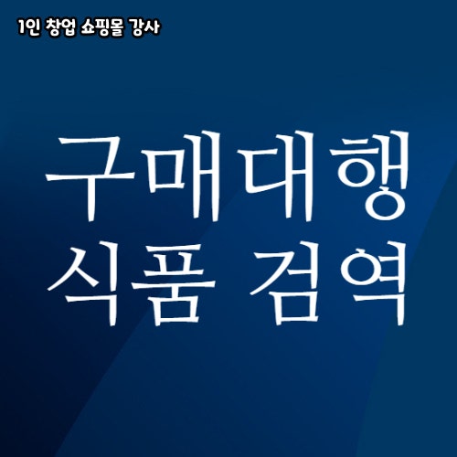  구매대행 식품등의 수입신고 방법 서류로 검역 통관