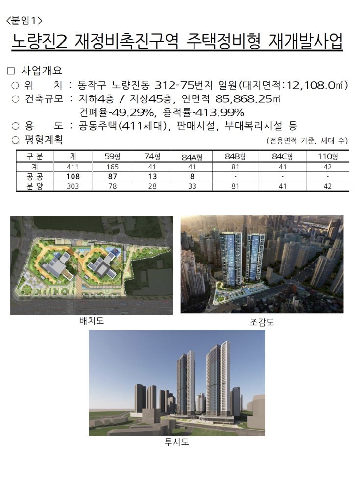  서울시, 노량진2구역 등 건축심의 통과…총 411세대 공급