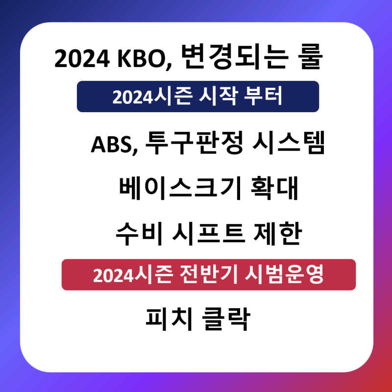 2024 KBO 변경되는 룰 정리