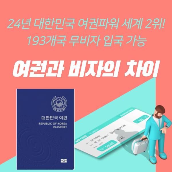  [여권과 비자의 차이] 24년 193개국 무비자입국가능