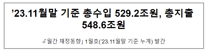 「월간 재정동향」 2024년 1월호 발간 「월간 재정동향」 2024년 1월호 발간