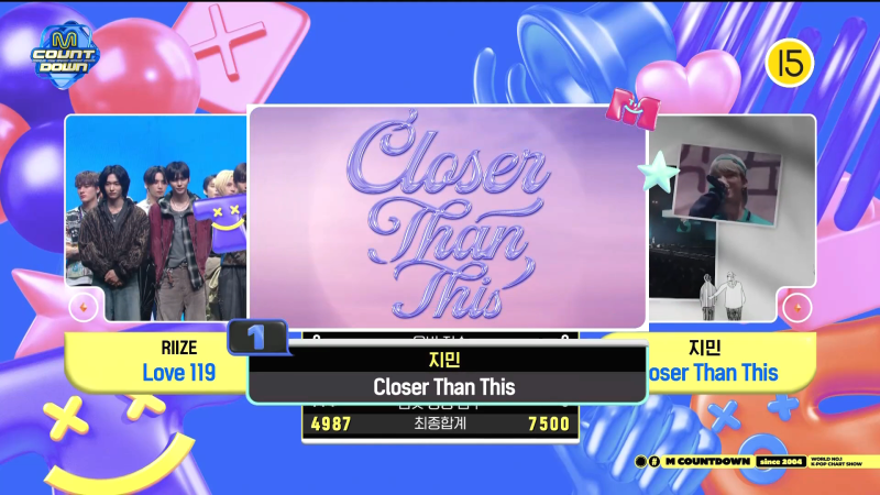 [소식] ■ 방탄소년단(BTS)ː지민 Closer Than This 엠카운트다운 1위 / 보이넥스트도어 명재현 Standi....
