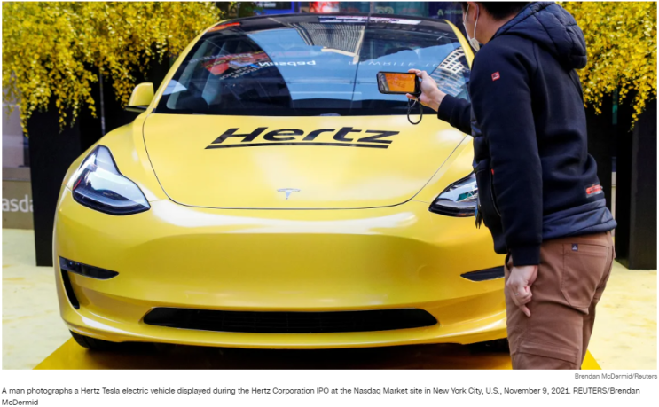  미국 최대 렌터카 회사(Hertz)의 테슬라 매각