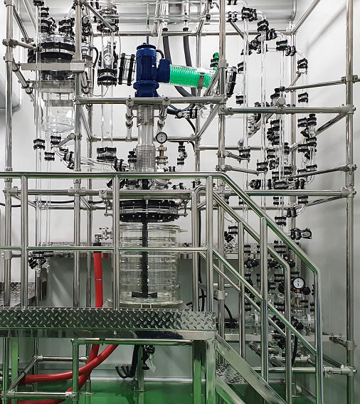  유리반응기(Glass Reactor)_60L 삼중관 설치