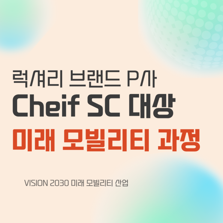  프리미엄 브랜드 P사 Chief SC 대상 미래 모빌리티 산업 특강 (2H) 윤성희 강사 [자동차 / 모빌리티]
