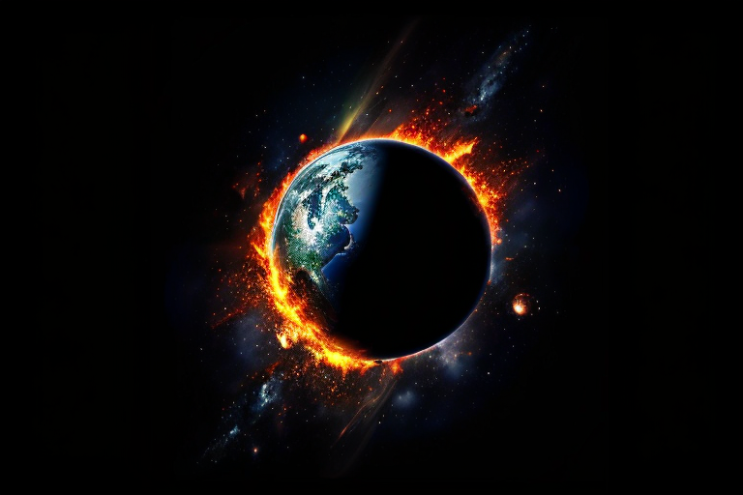 [Ai Greem] 환경 오염 200: 타오르는 지구, 뜨거운 지구, 기온 상승, 지구 온난화 관련 Ai 무료 이미지 및 일러스트