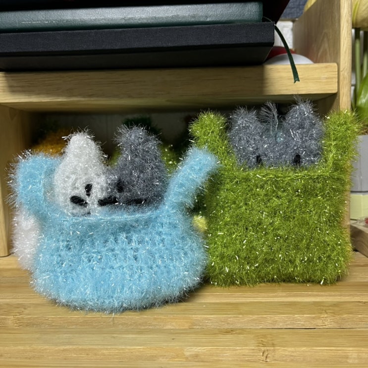  (귀여움 주의) 냥이 시리즈2: 봉지냥이 수세미 만들기, 고양이 수세미