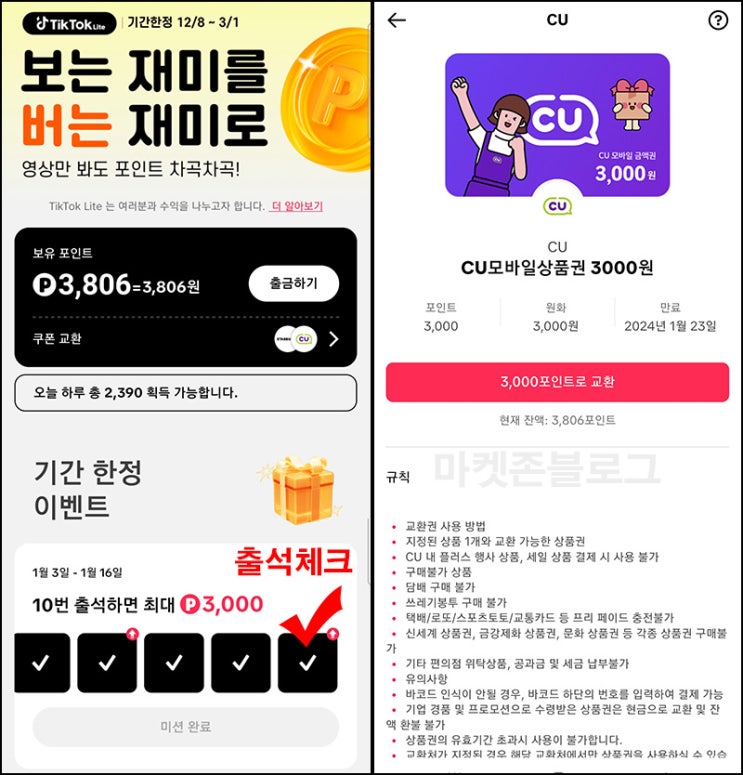 틱톡라이트 출석체크 10일차(네페 2만원 100%+@) 즉시지급 틱톡라이트 출석체크 10일차(네페 2만원 100%+@) 즉시지급