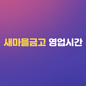 새마을금고 영업시간 점검시간 점심시간