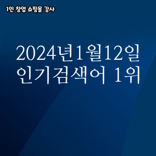 2024년 1월 12일 네이버쇼핑 분야별 인기 검색어 1위