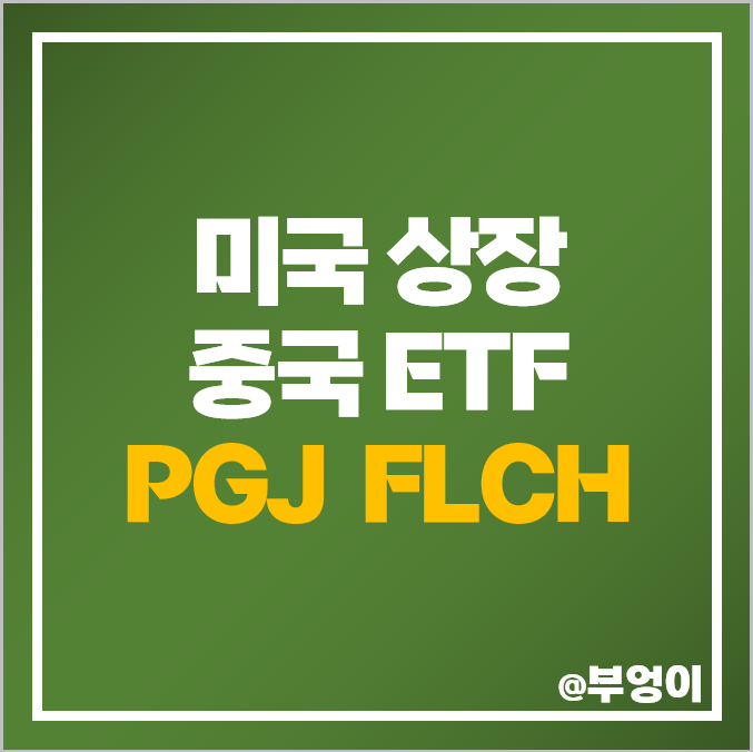 미국 상장 중국 ETF 투자 방법 PGJ FLCH 중국 주식 인덱스 펀드