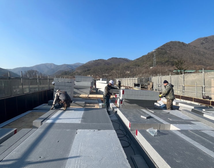  포항시 서포 중학교 천정 단열재 비드법 2종1호 납품 현장/천정에 따뜻함을 입히다