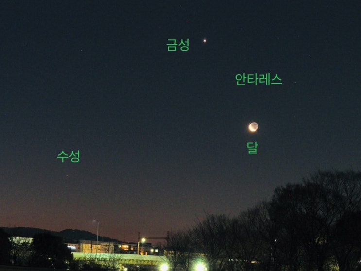  2024년 1월 9일 새벽 금성•달•안타레스•수성  관측 및 2023년 11월-12월 달과 목성 대접근? 관측기