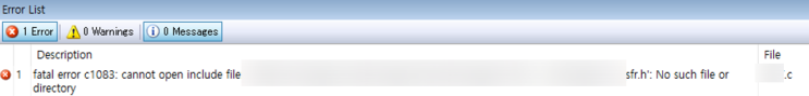  [Visual Studio]error#1. No such file or directory