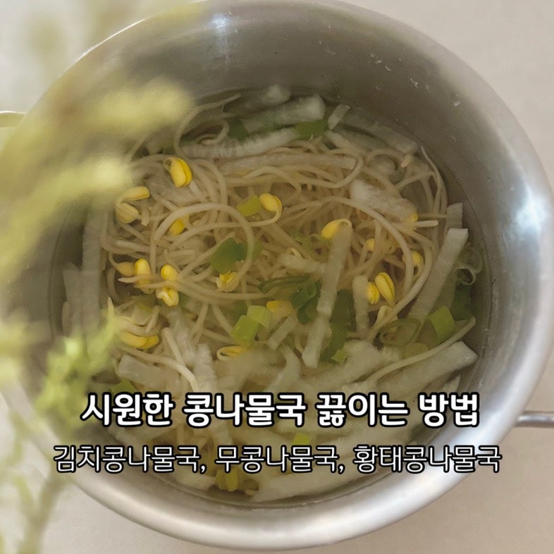 시원한 콩나물국 쉽고 간단하게 끓이는 방법(김치,무우,황태)