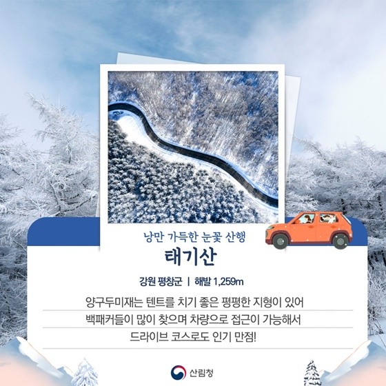 겨울 눈꽃이 내려 아름다운 설산 추천!