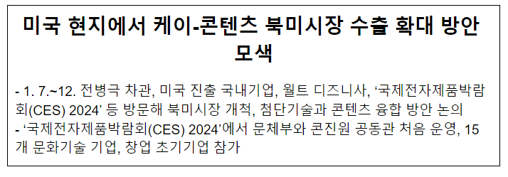 미국 현지에서 케이-콘텐츠 북미시장 수출 확대 방안 모색