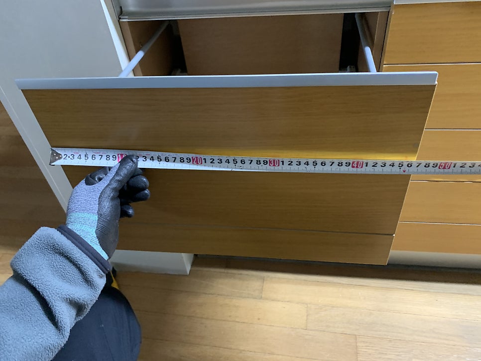 싱크대문짝3단서랍장교체