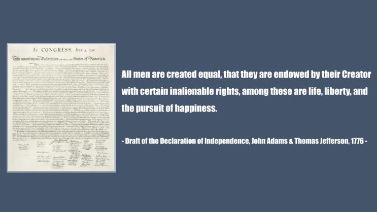 미국 독립선언서 (초안) 및 자유(Freedom), 독립(Independence)에 대한 영어 명언 모음