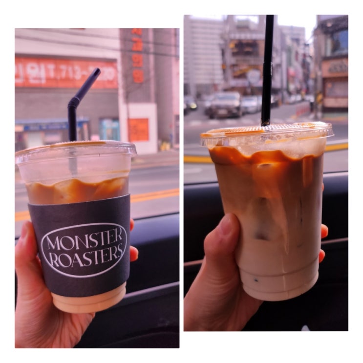  마산 몬스터로스터스, 카페라떼가 고소하다.