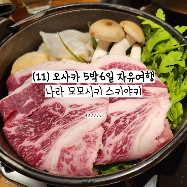  모모시키 스키야키(Momoshiki) 전문점 오사카 나라 사슴공원 당일여행 점심, 저녁 맛집 (웨이팅, 주문, 가격)