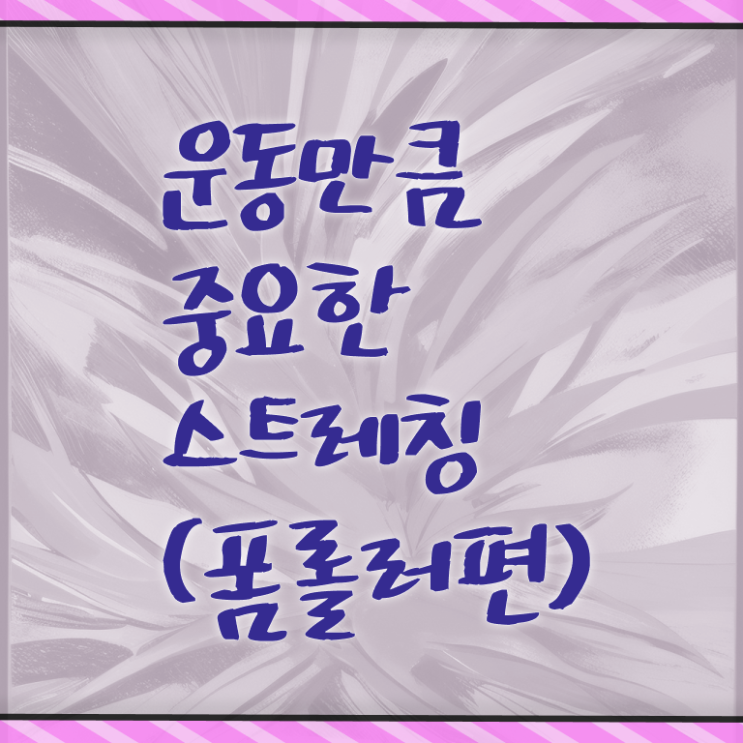  폼롤러 스트레칭 추천 이것만 보세요 !!!