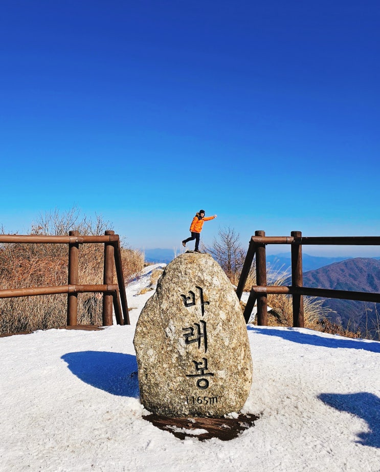  지리산 바래봉 최단코스 초보가능 설산 등산(지리산허브밸리주차장-바래봉삼거리-바래봉)