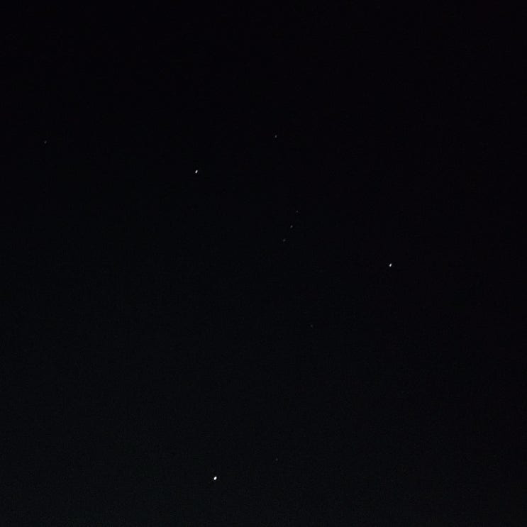  오리온자리 별자리와 시리우스, 밤산책하며 핸드폰 카메라에 담아봤어요 (안예쁨 주의)