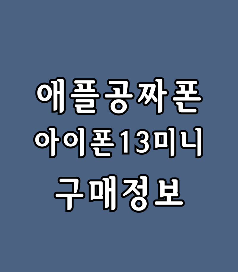 애플공짜폰 아이폰 13 미니 가격 구매 정보
