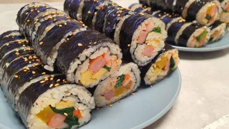  직장인 도시락 메뉴 남편이랑 만들어본 김밥 맛있게 싸는법 (도시락통 추천)