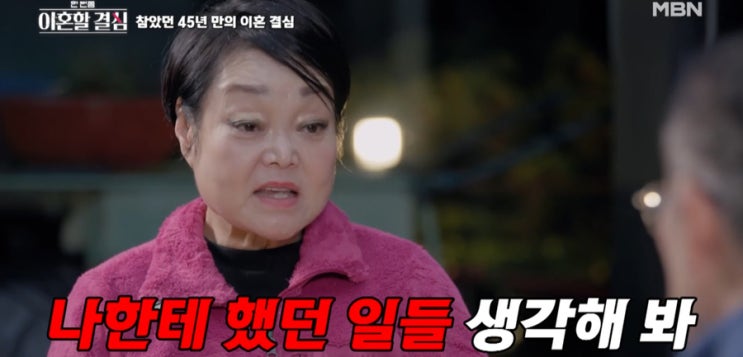 한 번쯤 이혼할 결심 <b>이혜정</b> 남편 <b>고민환</b> 사연 일요일예능