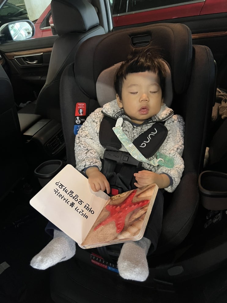  16개월아기/아들 동영상::소리지르고 자동차밀고 뛰고 카시트에서 책보고..