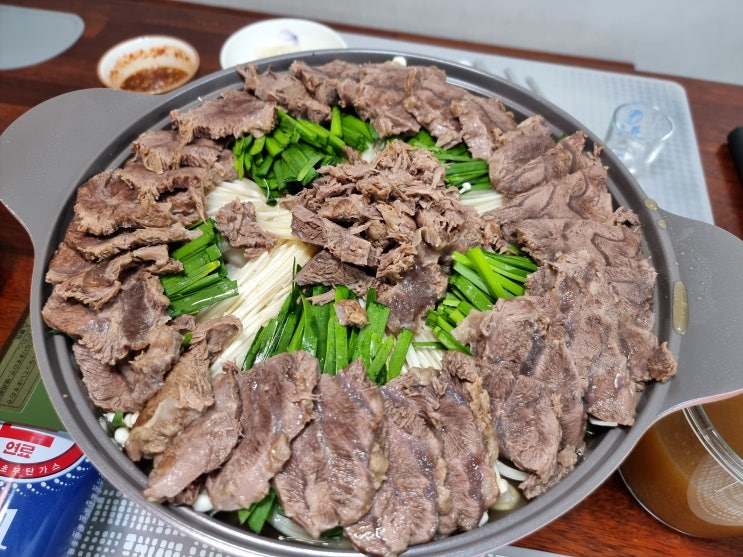  몸보신 레시피 아롱사태 수육 삶는 법 전골 + 소스 만들기