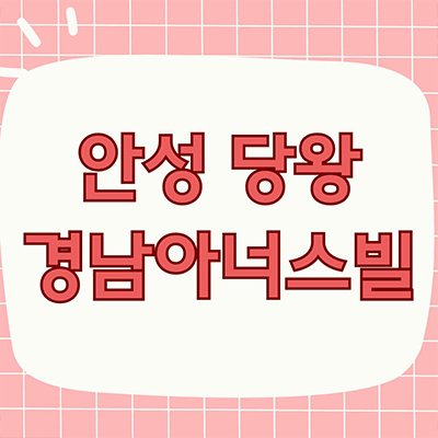  안성 당왕 경남아너스빌 미분양 당왕지구 신축 신소현동 아파트 줍줍 잔여세대 분양가격
