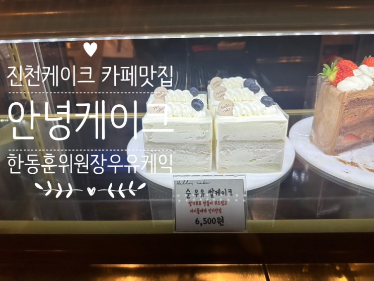 <b>한동훈 위원장</b>님 진천 화양연화 시절 안녕케이크 우유케이크... 