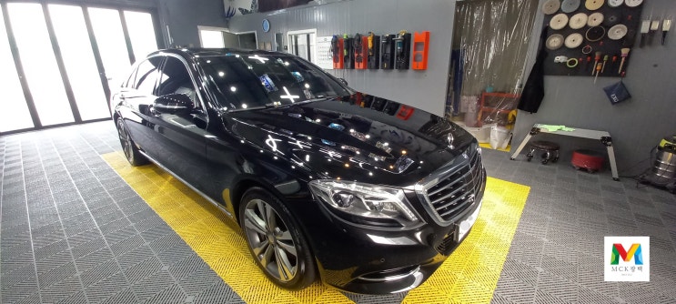  화성 봉담 벤츠 S500 수성광택 유리막코팅 광도 올리기
