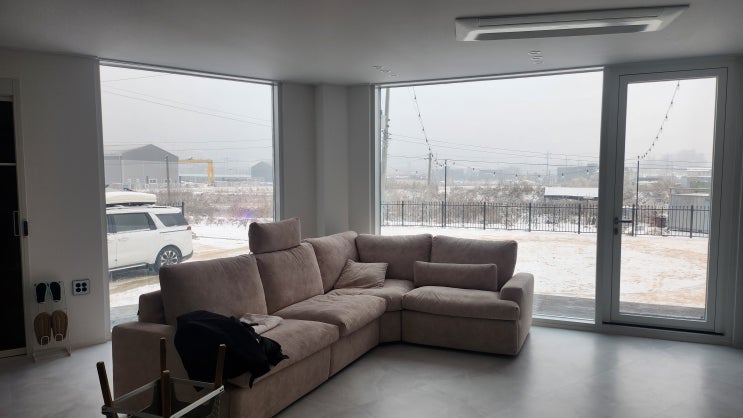 양주 주문 제작 커튼 주택 인테리어 (ㄱ자 거실형)
